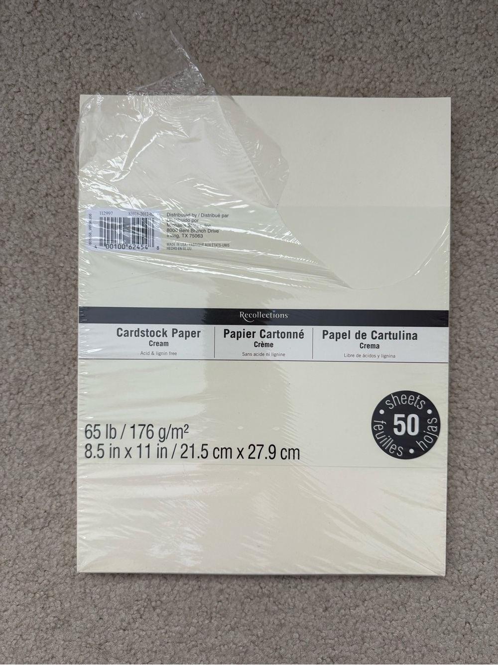 Recollections Cream Cardstock Paper Pack
